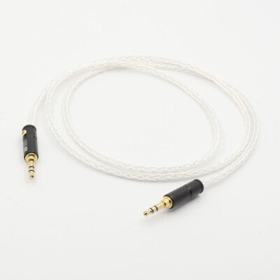 8Cores OCC Silver Plated Wire 3.5mm to 3.5mm Male HiFi Audio Headphone AUX Cable