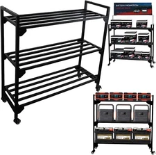 Battery Rack Car Storage Battery Holder  Display Rack Storage Shelf Garage Works