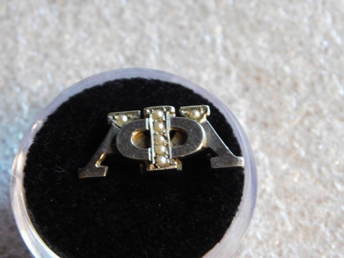 Old 1929 10K White Gold Alpha Phi Alpha Fraternity Pin Badge