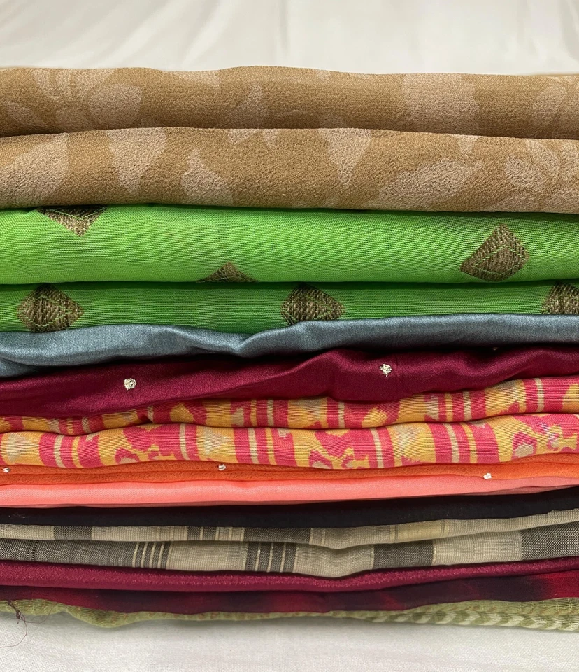 Lote de bufandas/dupatta de seda hechas a mano de colección sánscriti tela artesanal/decoración a granel Foto 2 de 4