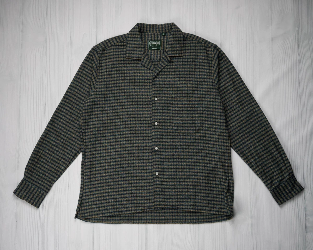 Gitman Vintage $230 NWT Winter Cotton Tweed Blue Flannel Check
