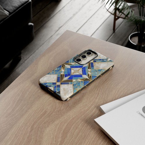 Blue Mosaic Gatsby Art Deco Phone Case iPhone 16 15 14 Galaxy S25 S24 S23 S22 - 第 187/237 張圖片