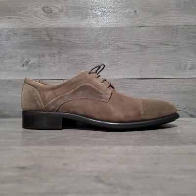ECCO Mens 10-10.5 (44) Citytray Cap Toe Oxford brown suede