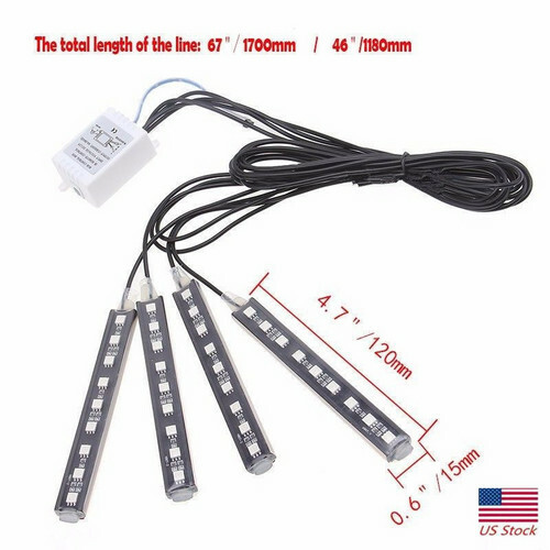 Kit interior LED brillante a todo color para automóvil debajo del tablero pie asientos iluminación interior - Imagen 2 de 12