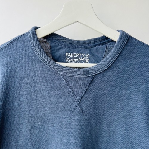 Faherty Sunwash Slub Langarmshirt, blau, Gr. M - Bild 5 von 10