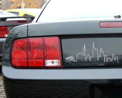 Samunshi Frankfurt Skyline Aufkleber Silhouette  25 Farben 8 Größen