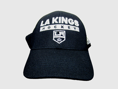 Los Angeles Kings NHL Hockey S/M Hat Cap Adidas Fitmax Black Los Angeles Kings NHL Hockey S/M Hat Cap Adidas Fitmax Black