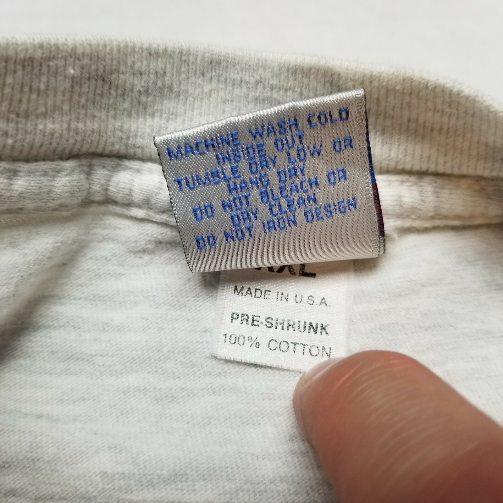 T shirt baseball vintage pony uomo XL 2XL crable abbigliamento sportivo grigio USA anni 90 B44