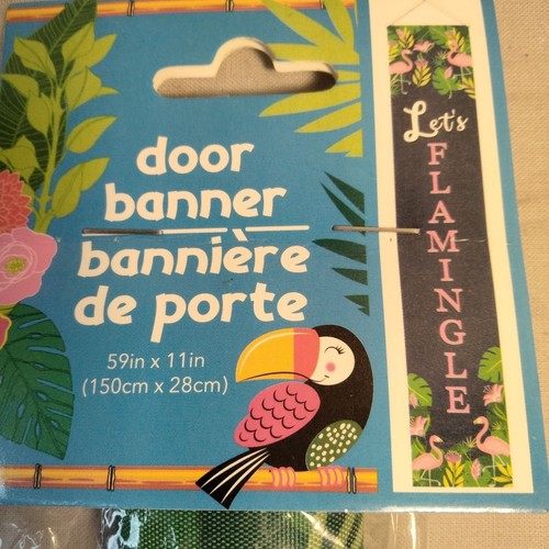 Lets Flamingle Door Banner Tropical Themed Flamingo Party Decoration Dorm 59x11 - Picture 5 of 10
