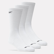 REEBOK Men  s White 6 Pair Basic Cushion Crew Cut Socks NEW 6.5-12
