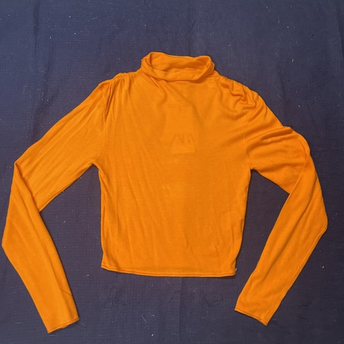 Maglione Zara 9598/012/615 Donna Arancione Finto Collo LS Viscosa/Nylon/Lino M - Foto 10 di 10