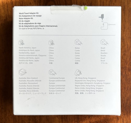 Apple World Travel Adapter Kit MD837AM/A - New In Box - NEVER USED - - Picture 2 of 6