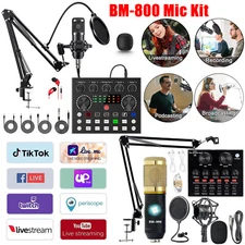 Podcast Equipment Bundle Home Studio Recording Kit Music Mixer Microphone BM-800