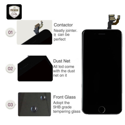 LCD Schermo per iPhone 6 Plus A1522, A1524 5,5 LCD Display Digitizer Touch Schermo Ricambio Assembly con Pellicola Vetro temperato(Bianco