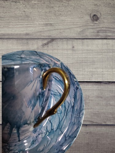 Kaffee Service blau geflammt / gold -made in Poland - Bild 7 von 7