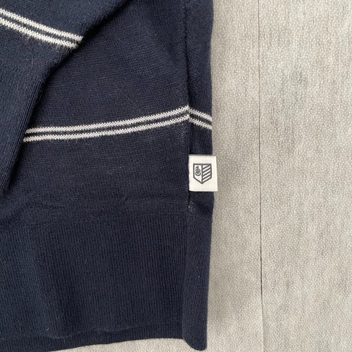Rule 18 Bobby Jones Sweater Adult Medium Blue Stripe 1/4 Zip Cotton Mens M NEW - Picture 5 of 12