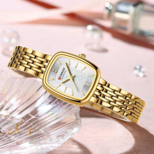 CURREN Women Rectangle Watch Fashion Stainless Steel Quartz Female Girls Watches - Picture 16 of 29