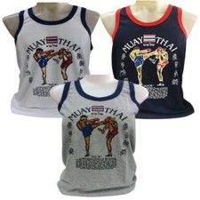 Tank Top Singlet MMA Muay Thai Vest Gym Mixed Martial Arts Cotton Men Women 1 Pc