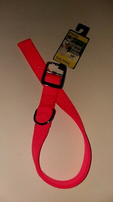 PDQ Double Nylon Dog Collar Hunter Orange - Extra Strong 18'' L X 1'' W - NWT