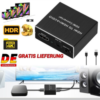 HDMI Stereo Audio Extractor Converter 4K * 2K HDMI to HDMI + Optical SPDIF 3.5mm