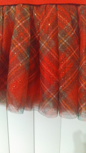 NWT Girls Lilt Long Sleeve Christmas Dress Sz XS Red Plaid Merry Everything Gift - Picture 3 of 3