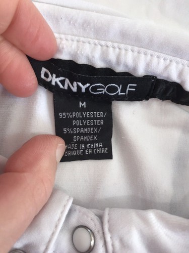 Womens DKNY Golf sports fitness top white black trim sleeveless stretchy M 10 12 - Picture 9 of 9