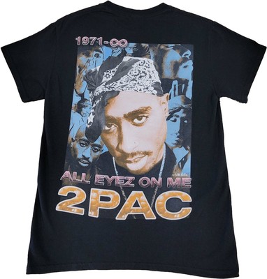 2Pac Tupac Shakur All Eyez on Me 90s Style Retro T Shirt Rap Tee XL Jet Black Heavy Cotton