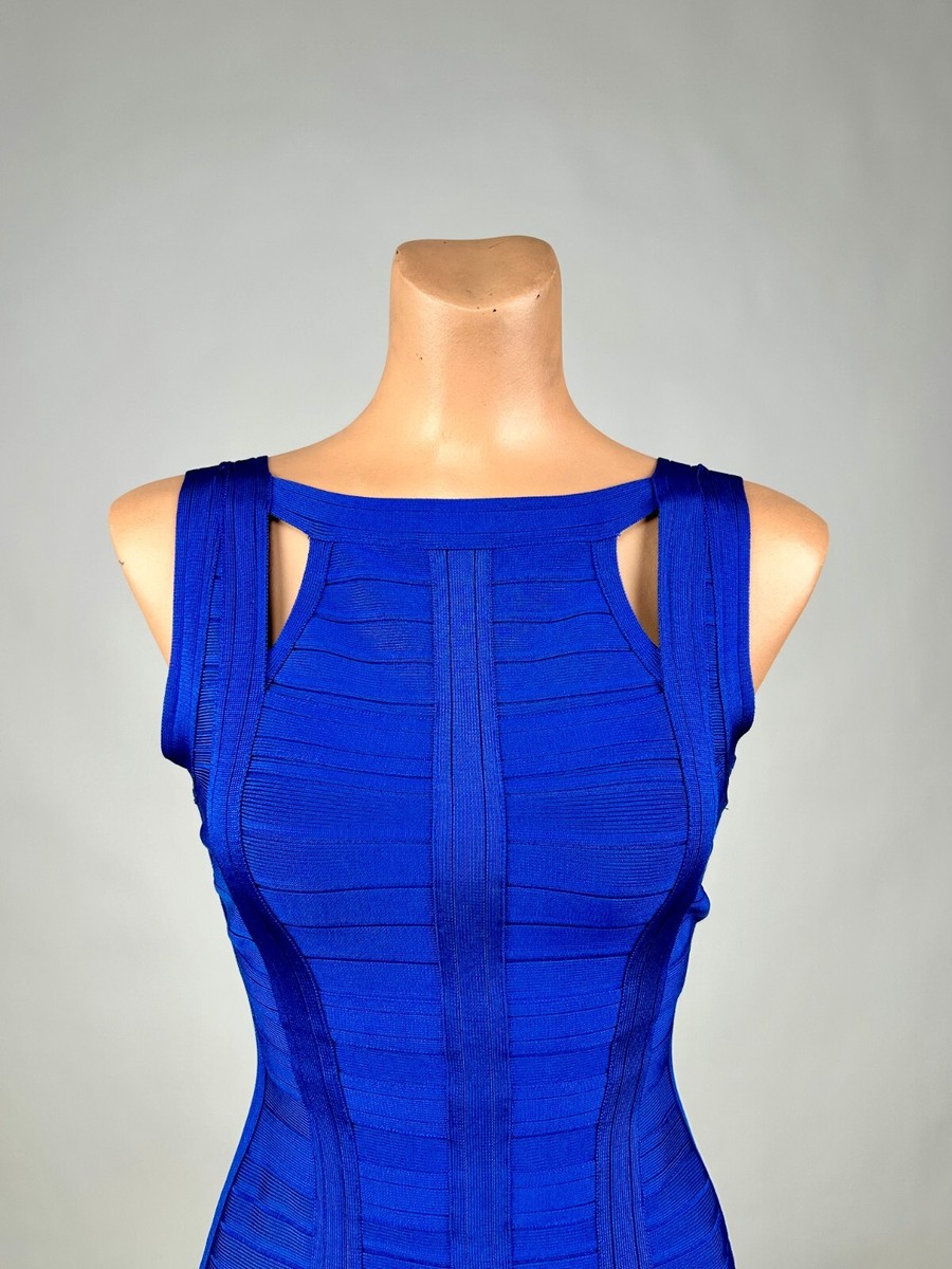 herve leger royal blue dress Herve Leger, Kobalt blue body con dress