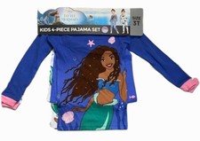 Disney Princess Ariel Little Mermaid 4 Piece Pajama Set