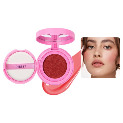 Matte Cushion Blushes, Velvet Liquid Blush with Sponge Puff, Lightweight Breatha