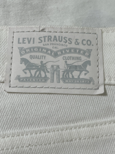 Levi Strauss & Co. Women Sz 32W 28L Jeans White 721 High Rise Skinny Frayed Cuff - Picture 10 of 14