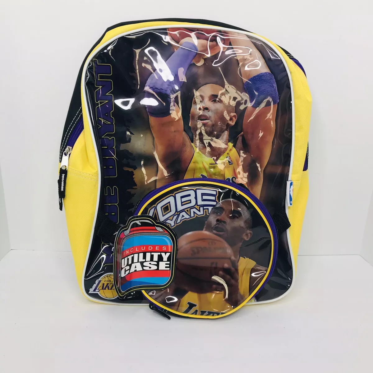 Kobe Bryant NBA Lakers Basketball Bookbag Backpack Bag W Utility Case New NWT
