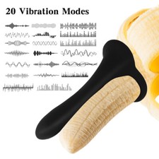 20 Vibrating Penis Cock Ring Double Pentration Penetrator Anal Dildo Butt Plug