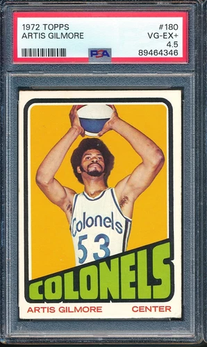 1972 Topps Basketball #180: ARTIS GILMORE Kentucky Colonels Rookie RC ~ PSA 4.5