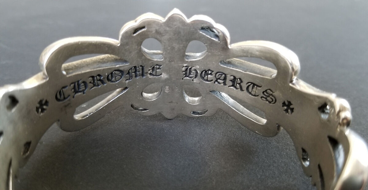 Chrome Hearts Double Floral Cross Cuff Bangle Bracelet w Chrome Hearts Double Floral Cross Cuff Bangle Bracelet w