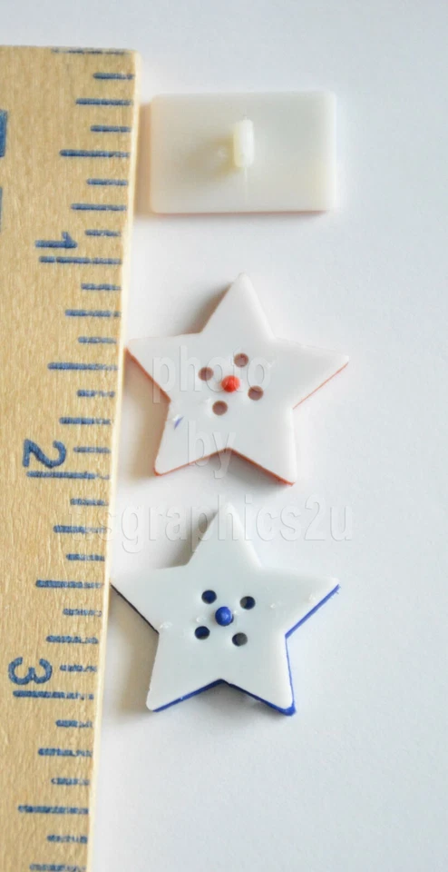 Patriotic Shapes / American Theme USA Flag & Star Buttons / Dress It Up - Image 3 of 3