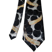 Hockey Necktie Steven Harris  Black Gold Sport Stick Players Pucks Coach Team