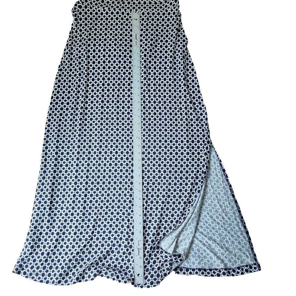 Banana Republic Dress Womens Petite Medium Black White Maxi Geo Fall Coastal Y2K - Image 4 of 4