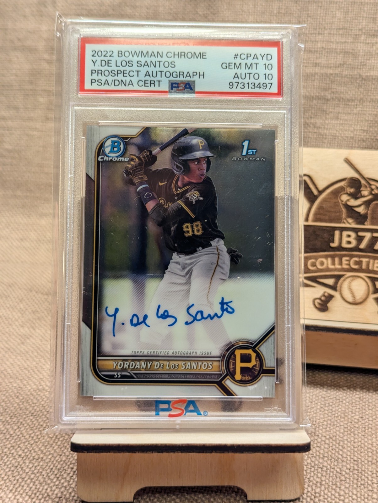 2022 Bowman Chrome Yordany De Los Santos 1st Auto PSA 10 AUTO 10 🔥 Pirates