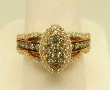 2Ct Round Lab-Created Chocolate Diamond Wedding Ring 14K Rose Gold Plated