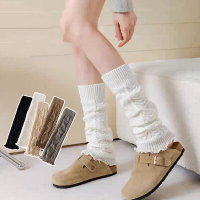 Women Ladies Winter Warm Leg Warmers Long Knit Knitted Crochet Socks Leggings