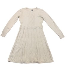 Noracora Cream Knit Fit Flare Sweater Dress Size S NWT