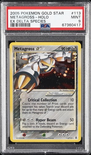 2005 POKEMON EX DELTA SPECIES GOLD STAR #113 METAGROSS-HOLO PSA 9