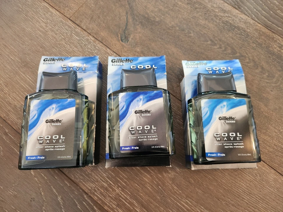 GILLETTE Series Cool Wave After Shave 3,5 OZ 100 ml (nuevo en caja) vintage (paquete de 3) Foto 2 de 4
