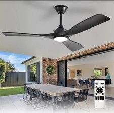 Depuley 52Inch Ceiling Fan with Light Black 3 Blade Outdoor Fans for Patios