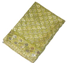 Floral Indian Dupatta Hijab Hand Embroidered Women Scarf Veil Ethnic Stole