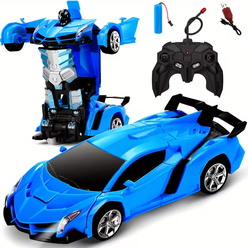 Transforming RC Car 360&deg; Stunt Robot One-Click Change Lights Toy for Boys