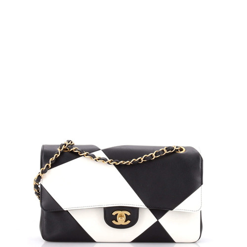 Chanel Classic Double Flap Bag Geometric Patchwork Lambskin Medium