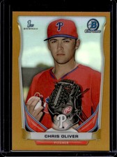 2014 Bowman Draft Chris Oliver 1st Prospect Chrome Gold Refractor #/50 Phillies