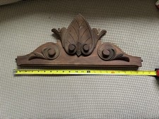 Antique Carved Wood Pediment 21" wide, 8.25" tall